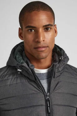 Pepe Jeans Casaco De Penas Acolchoado Jaspeado Cinza Online