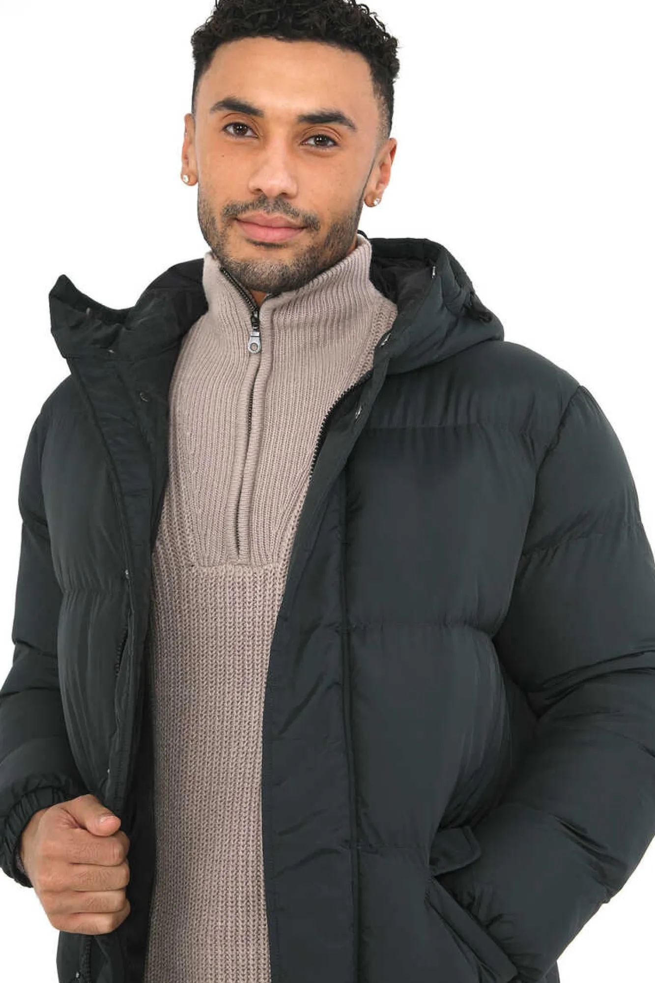 Brave Soul Casaco De Penas Acolchoado Com Fecho-Eclair Cinza Outlet