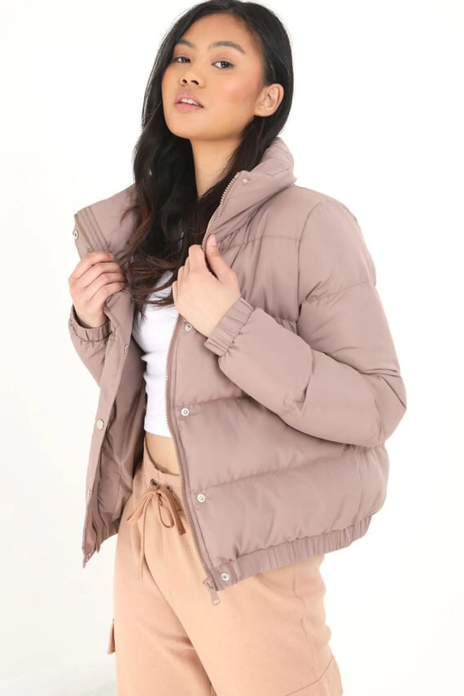 Brave Soul Blusoes E Casacos-Casaco De Penas Acolchoado Automaticos