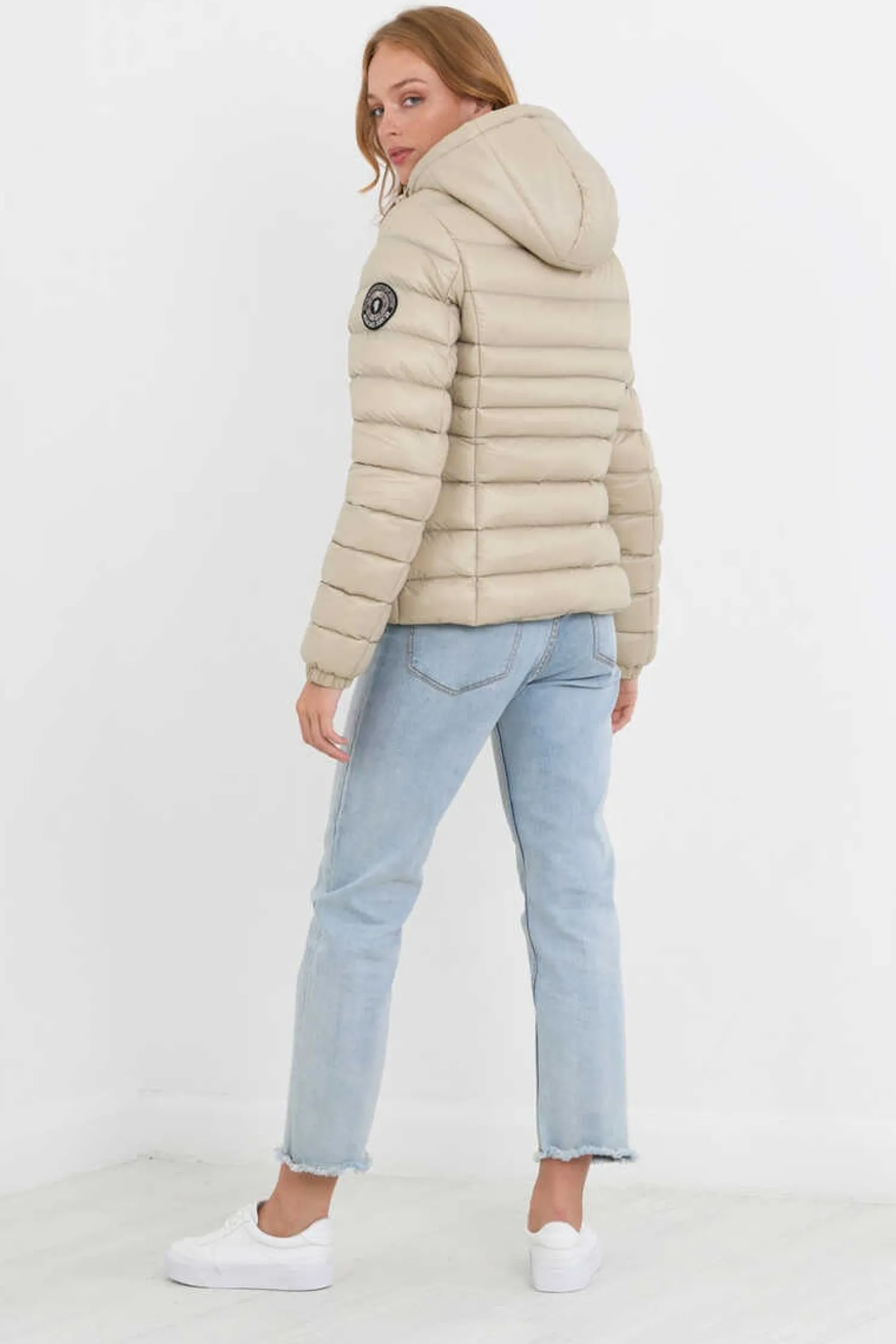 Brave Soul Blusoes E Casacos-Casaco De Penas Acolchoado Com Capuz