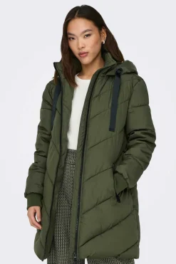 JDY Sobretudos E Parkas-Casaco De Penas Comprido Com Capuz
