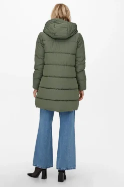 Only Sobretudos E Parkas-Casaco De Penas Curto Com Capuz