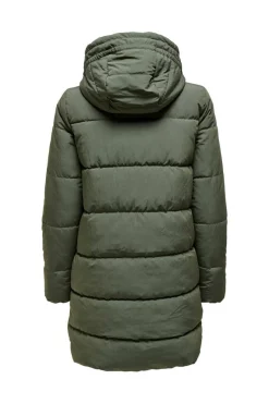 Only Sobretudos E Parkas-Casaco De Penas Curto Com Capuz