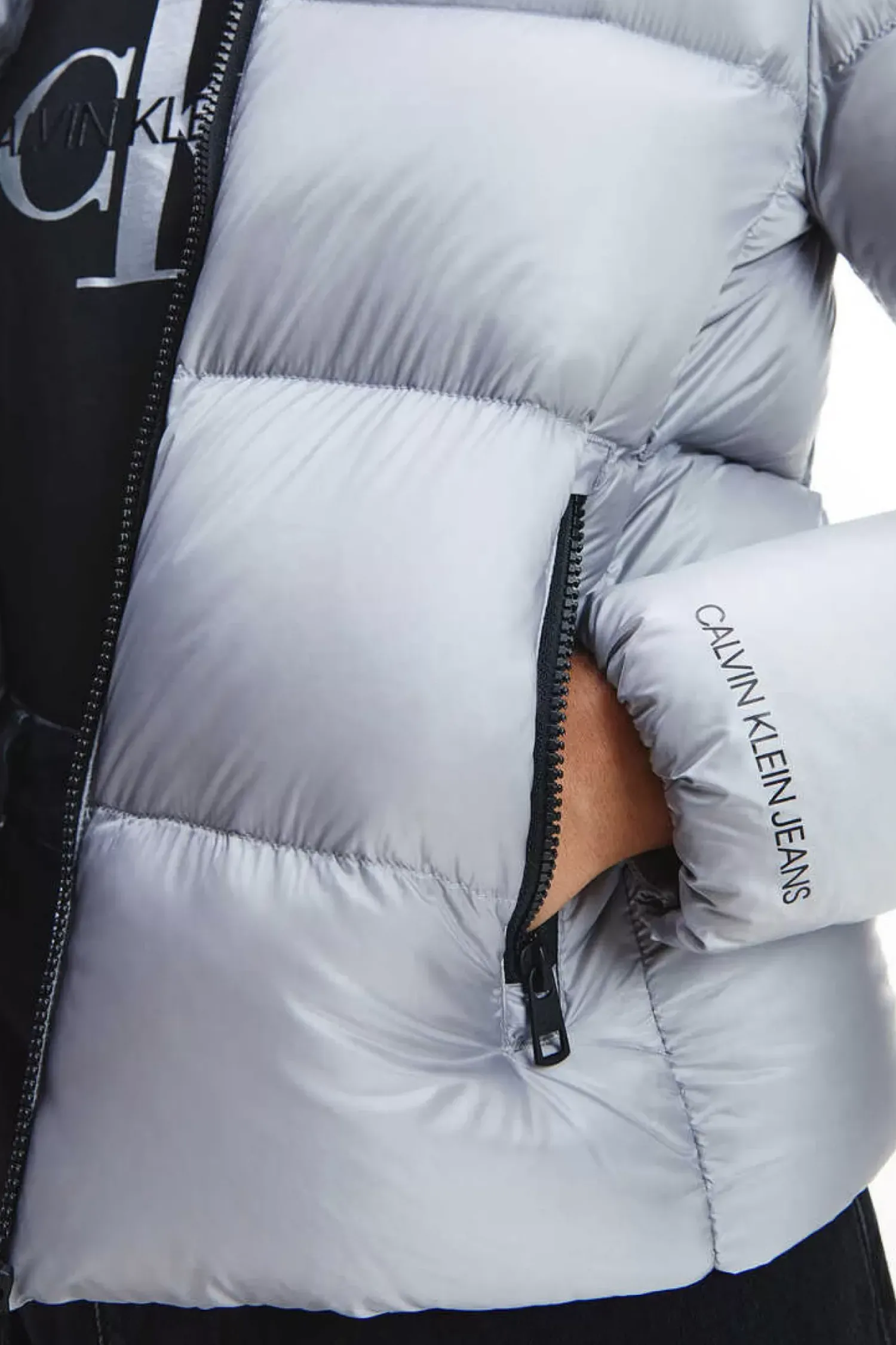 Calvin Klein Blusoes E Casacos-Casaco De Plumas Com Capuz