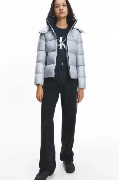 Calvin Klein Blusoes E Casacos-Casaco De Plumas Com Capuz