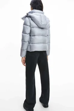 Calvin Klein Blusoes E Casacos-Casaco De Plumas Com Capuz