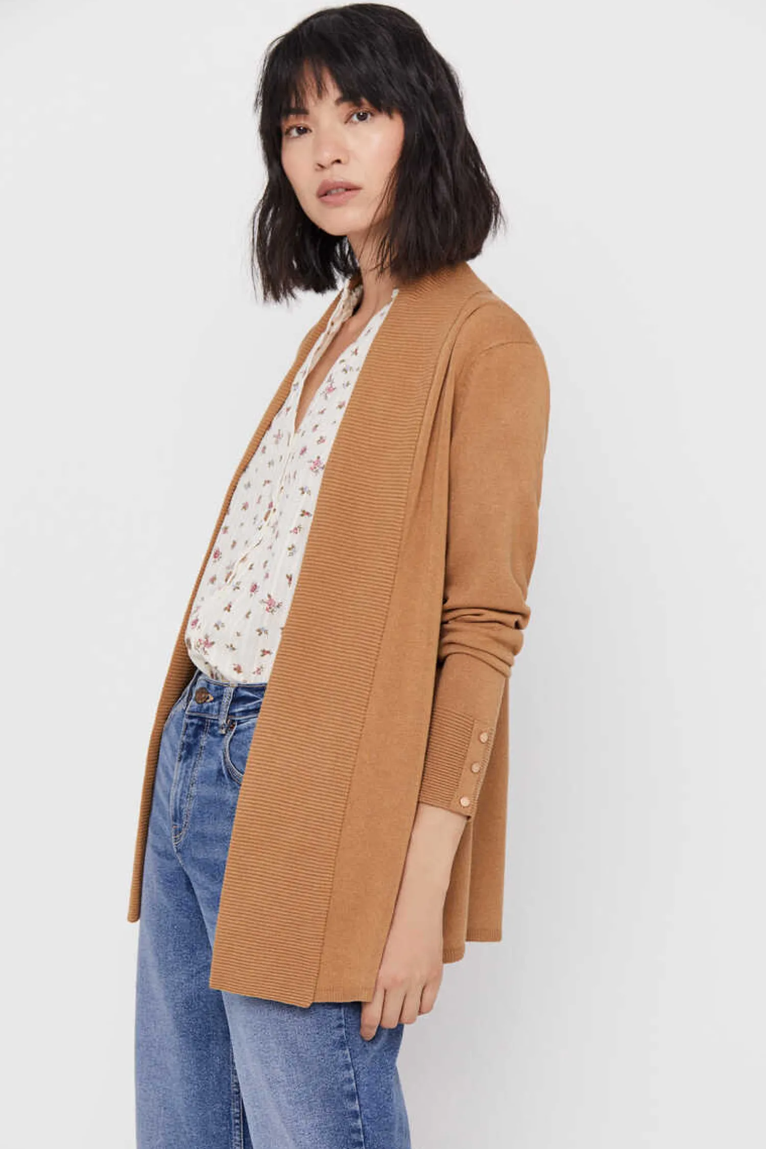 Cortefiel Sueteres E Cardigans-Casaco Gola Xale