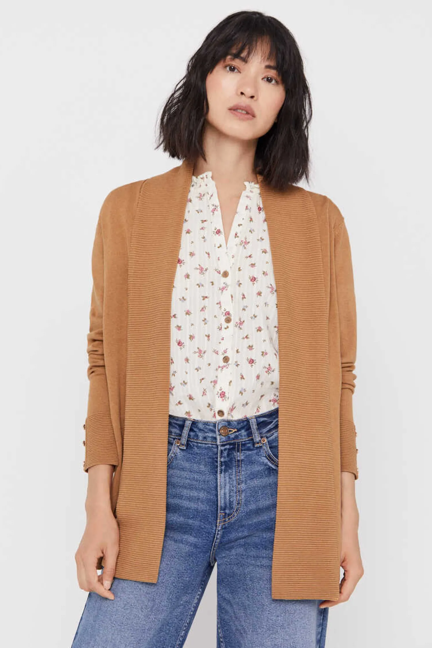 Cortefiel Sueteres E Cardigans-Casaco Gola Xale