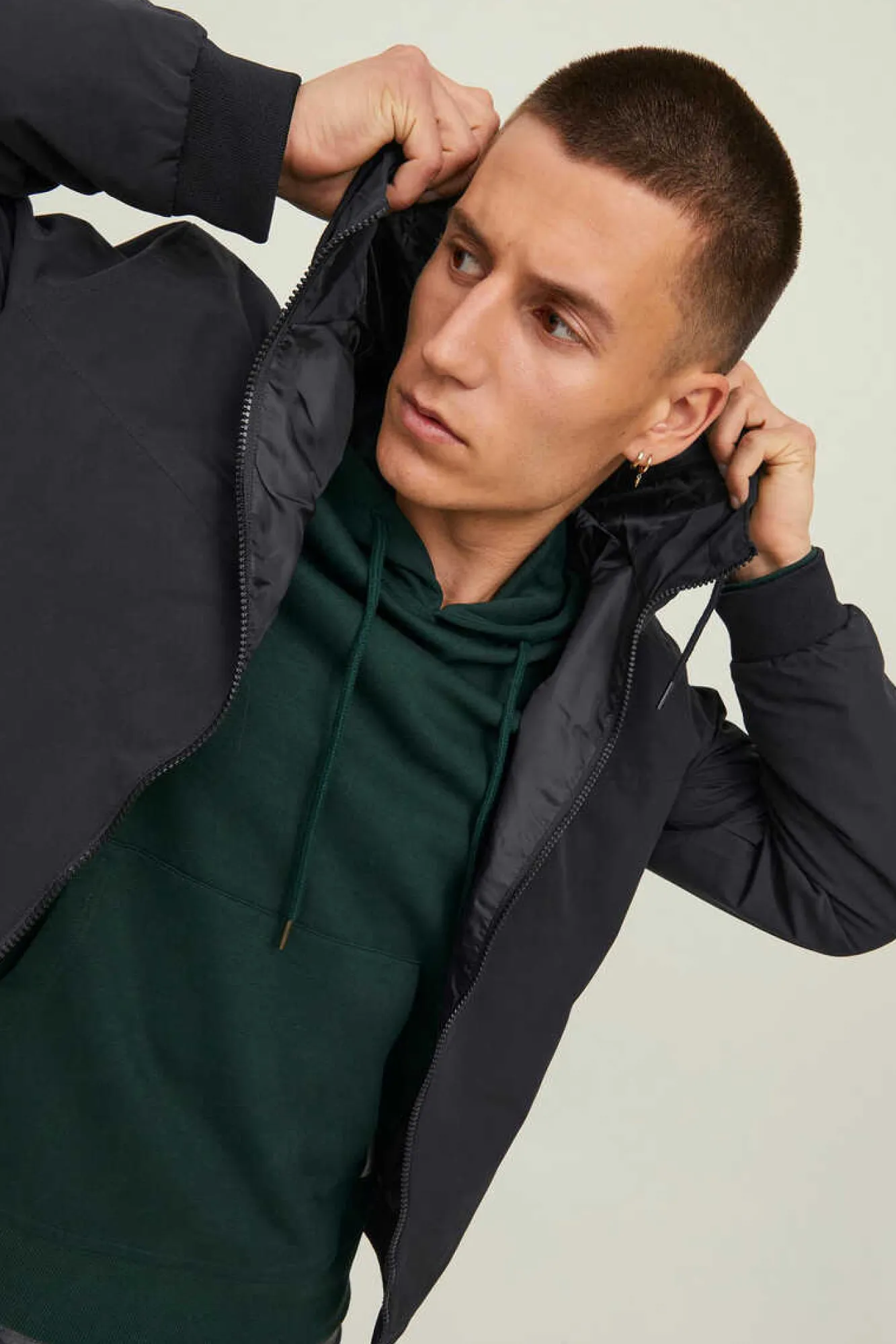 Jack & Jones Casaco Leve Corta-Vento Preto Clearance