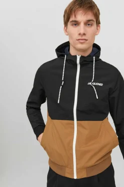 Jack & Jones Casaco Leve Tecnico Com Capuz Preto Sale