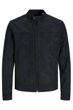 Jack & Jones Casaco Motard Efeito Couro Cinza Claro Best
