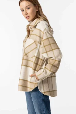 Tiffosi Blusoes E Casacos-Casaco Shacket Xadrez De Tato Suave