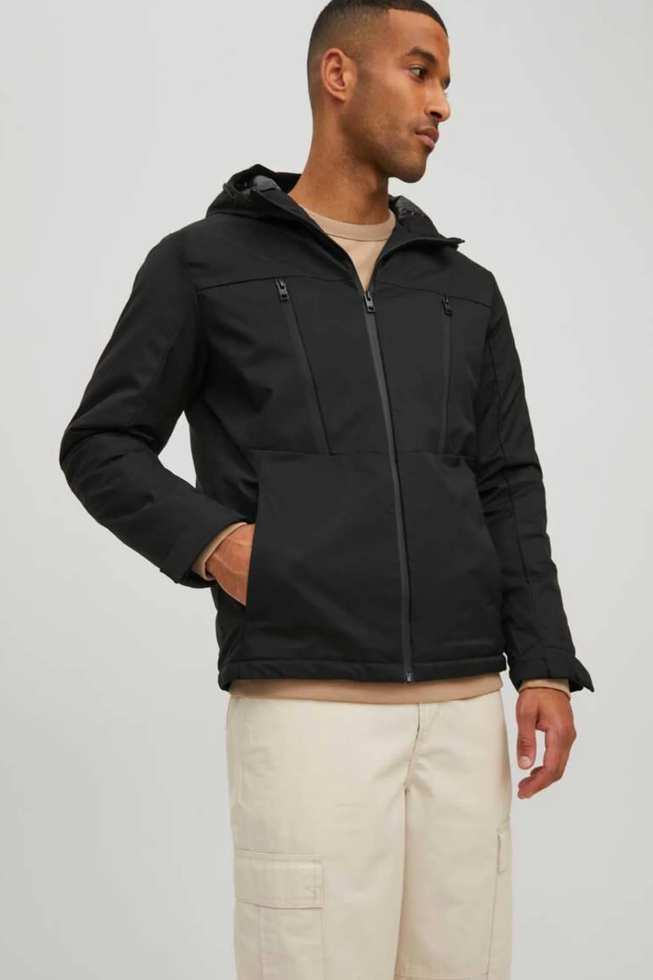 Jack & Jones Casaco Tecnico Com Capuz Preto Online