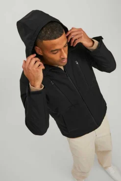 Jack & Jones Casaco Tecnico Com Capuz Preto Online