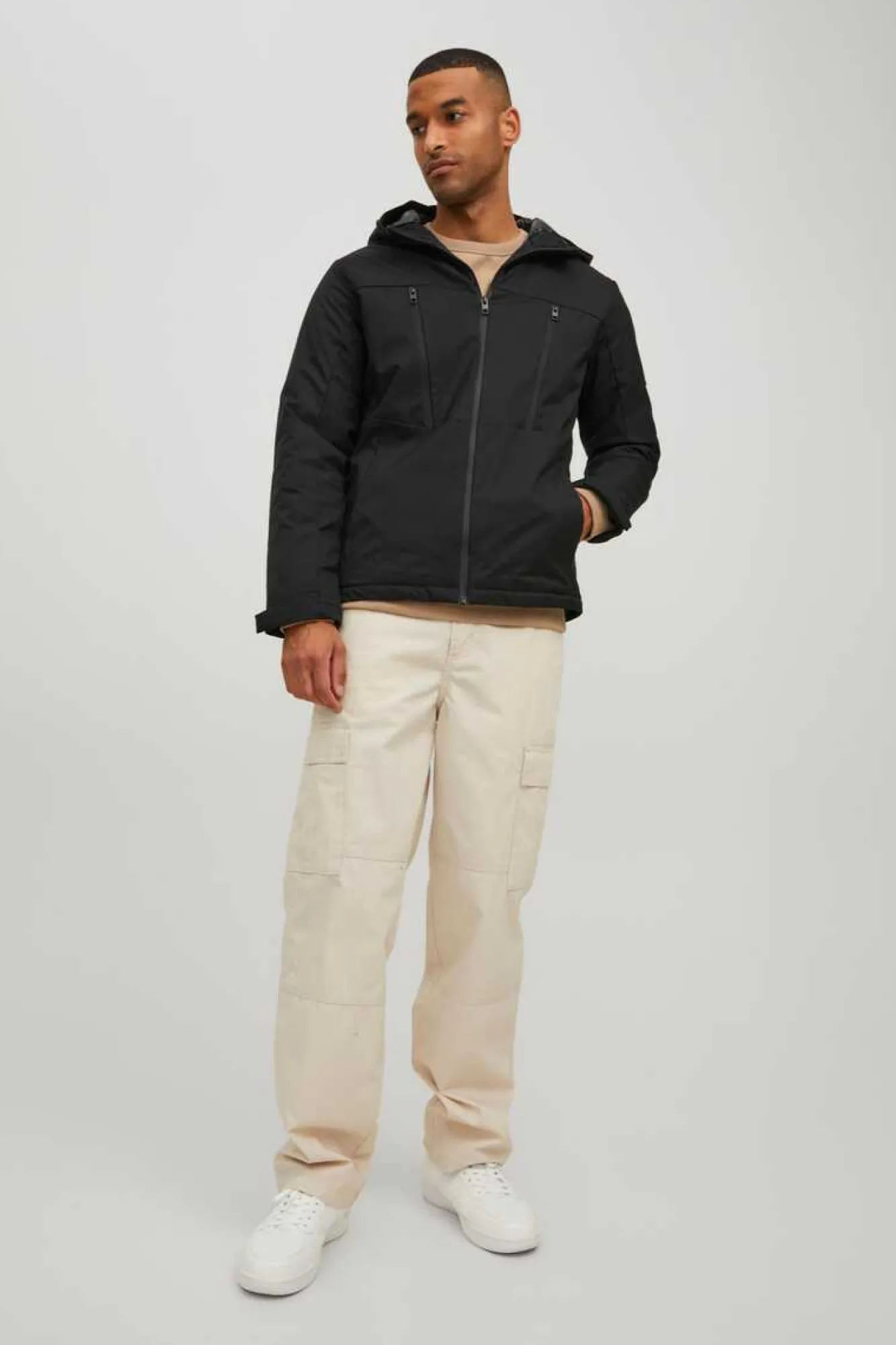 Jack & Jones Casaco Tecnico Com Capuz Preto Online