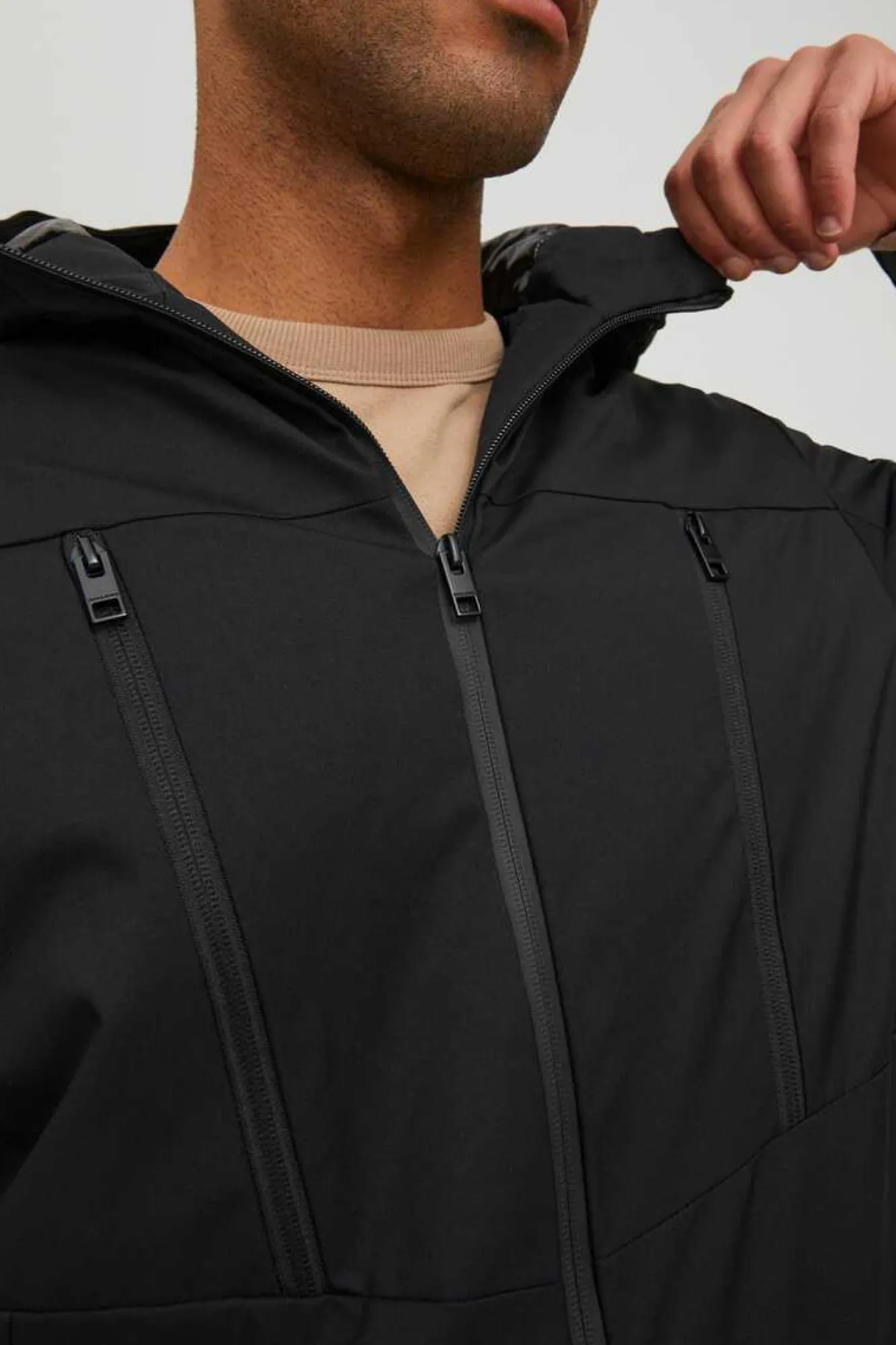 Jack & Jones Casaco Tecnico Com Capuz Preto Online