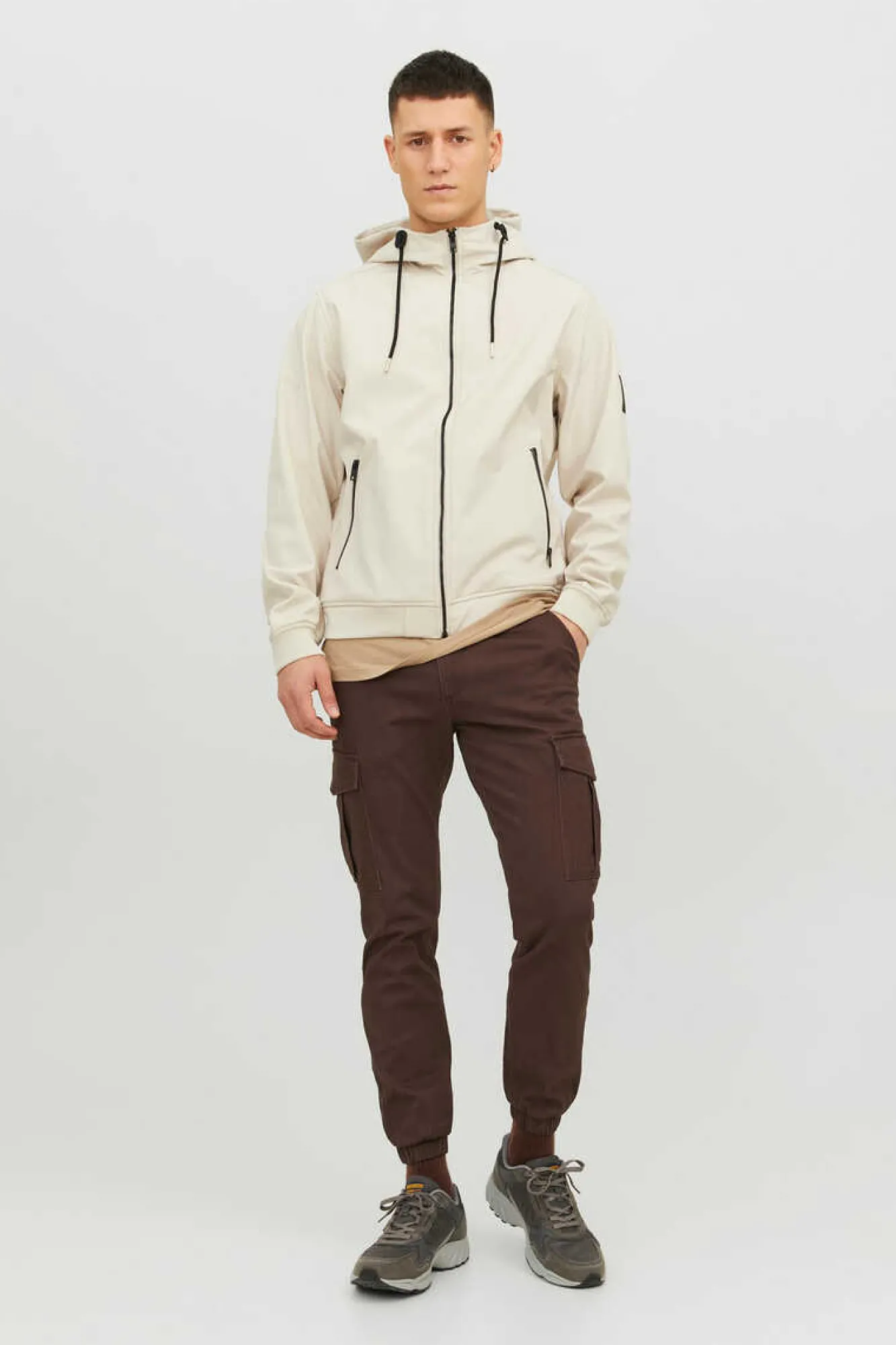 Jack & Jones Casaco Tecnico Softshell Com Capuz Cinza
