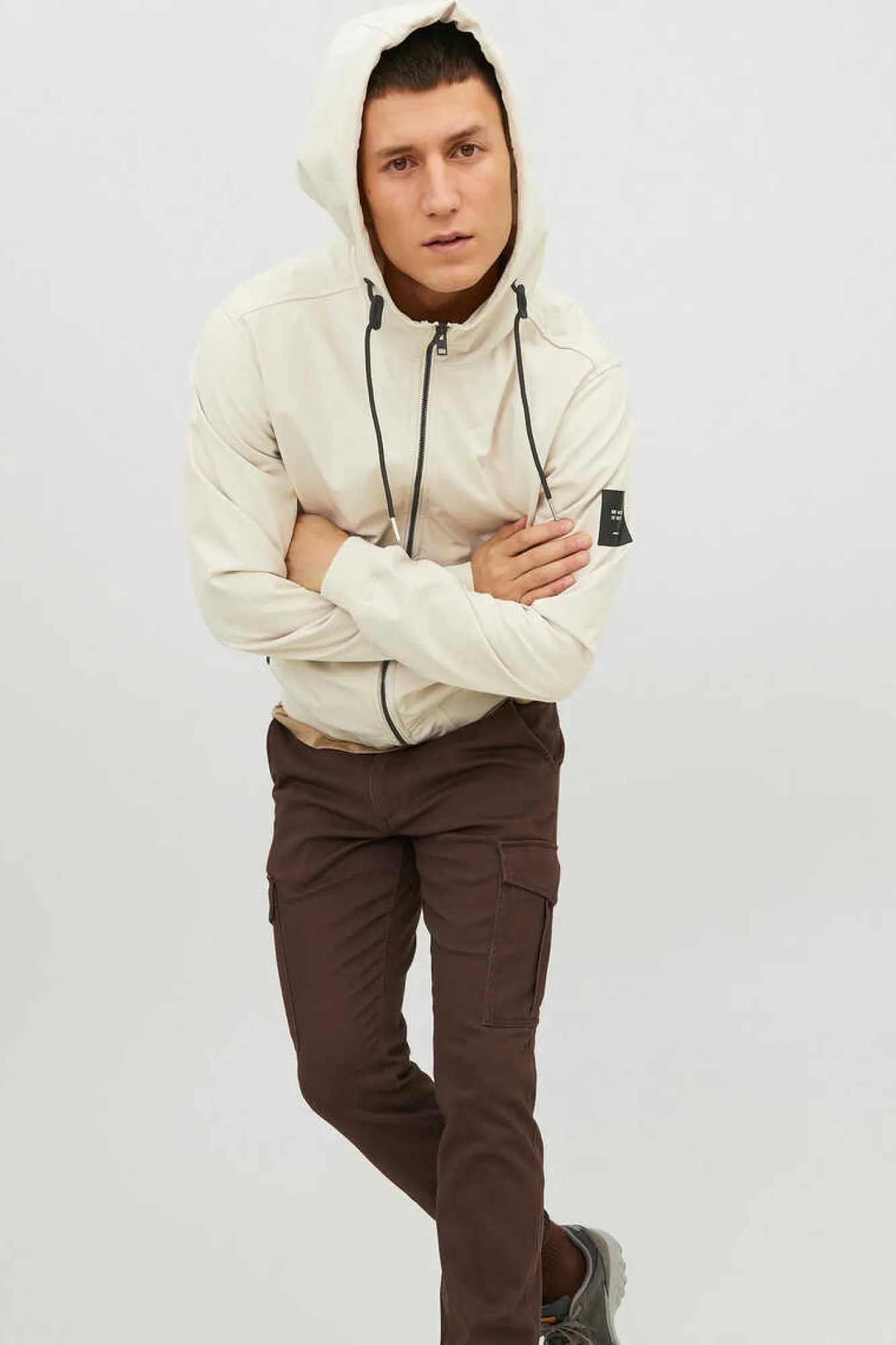 Jack & Jones Casaco Tecnico Softshell Com Capuz Cinza