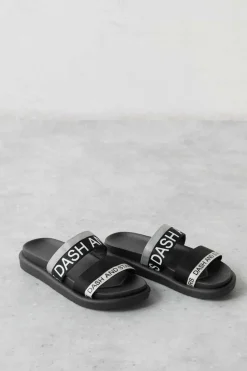 Dash and Stars Chinelos-Chinelos Tiras Logo Cinzento