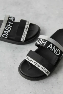 Dash and Stars Chinelos-Chinelos Tiras Logo Cinzento