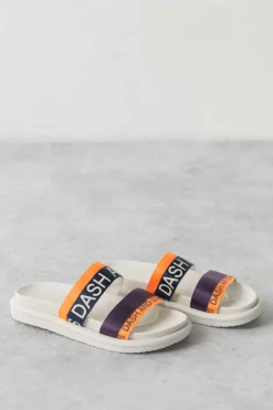 Dash and Stars Chinelos-Chinelos Tiras Logo Laranja
