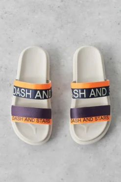 Dash and Stars Chinelos-Chinelos Tiras Logo Laranja