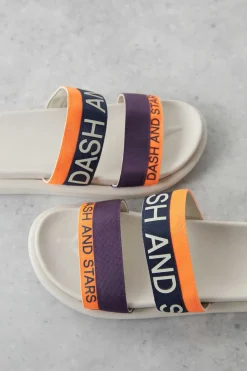 Dash and Stars Chinelos-Chinelos Tiras Logo Laranja