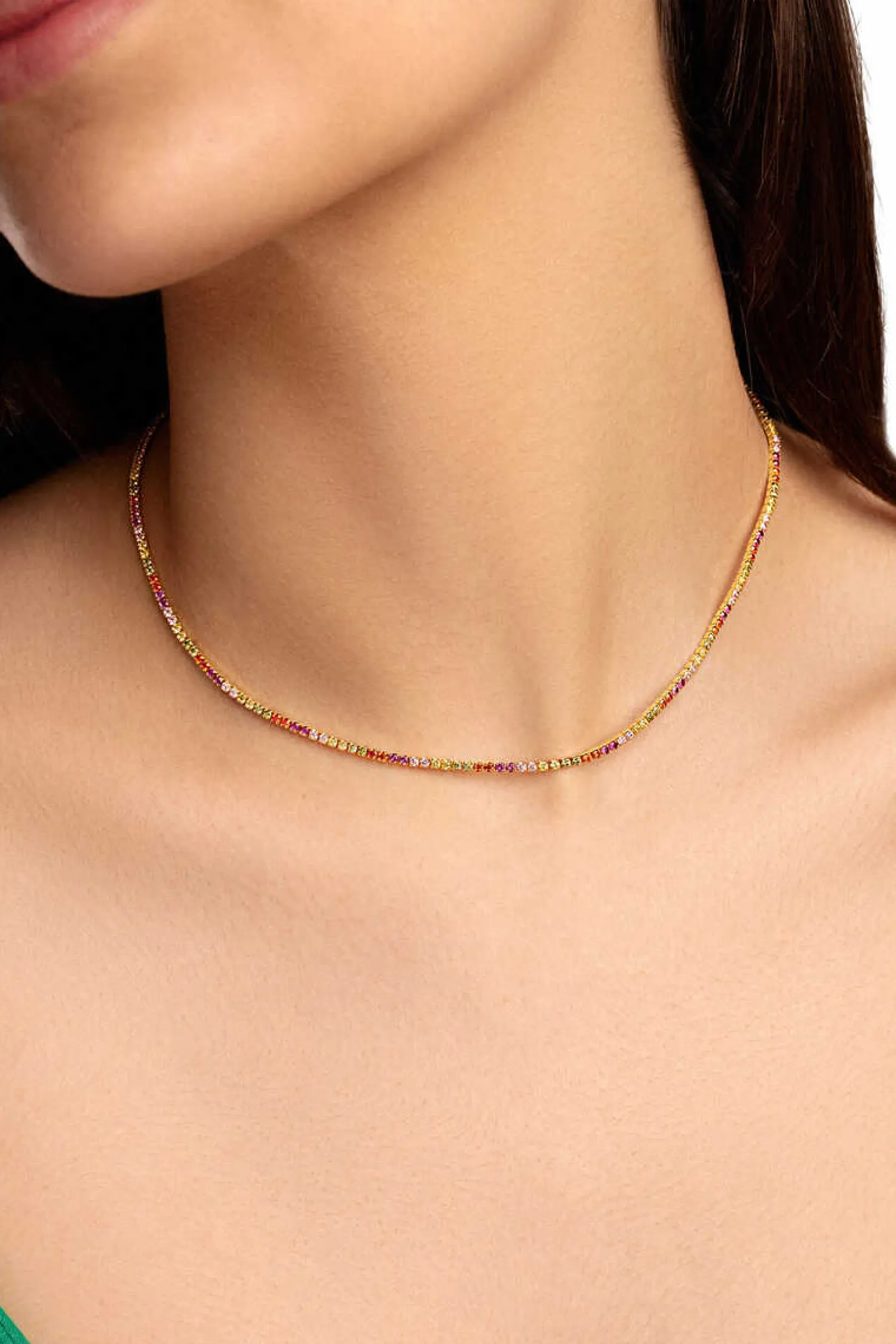 Singularu Bijuteria-Colar Riviere Colors Ouro