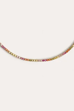 Singularu Bijuteria-Colar Riviere Colors Ouro