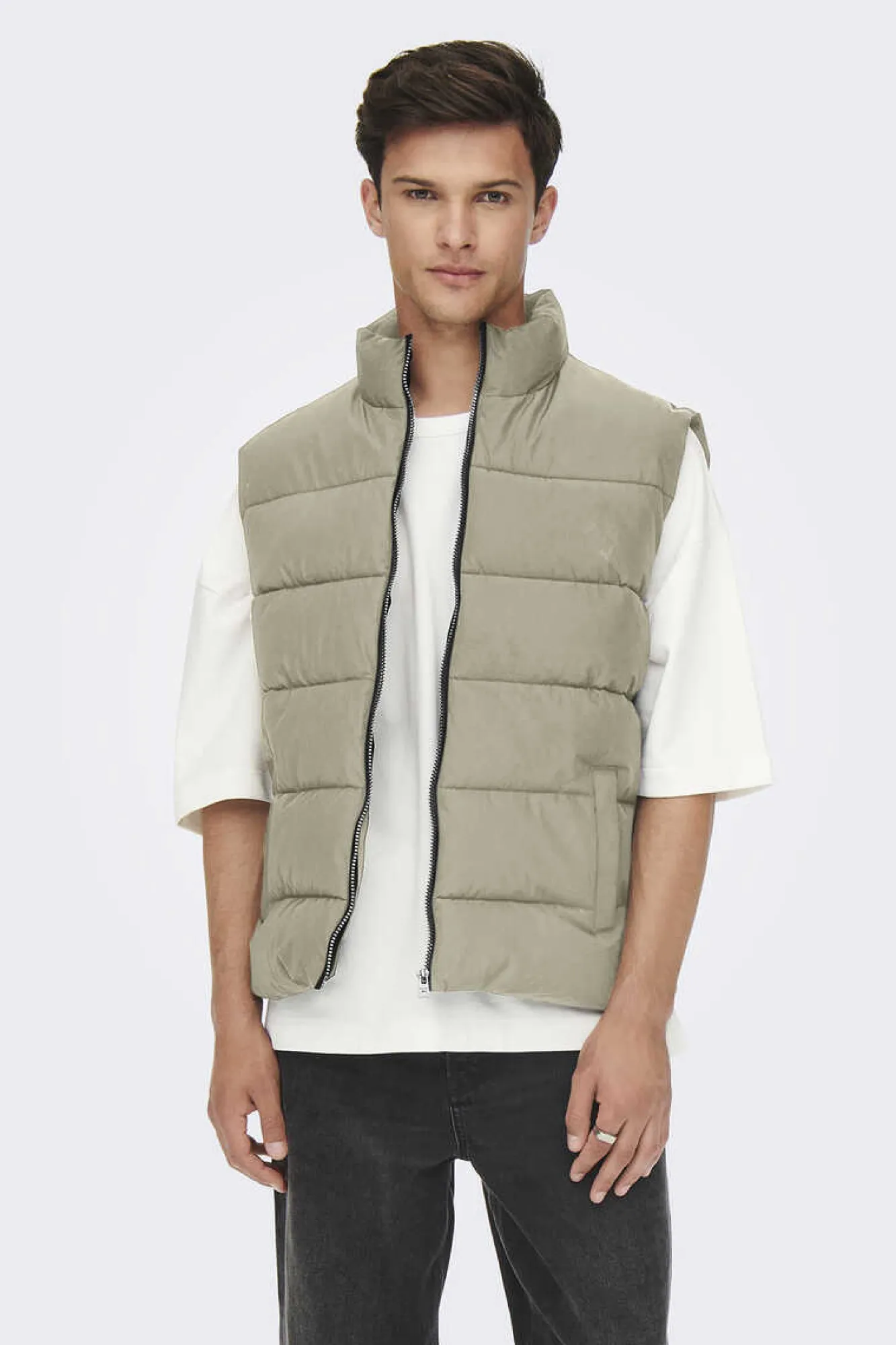 Only & Sons Colete Acolchoado Cinza