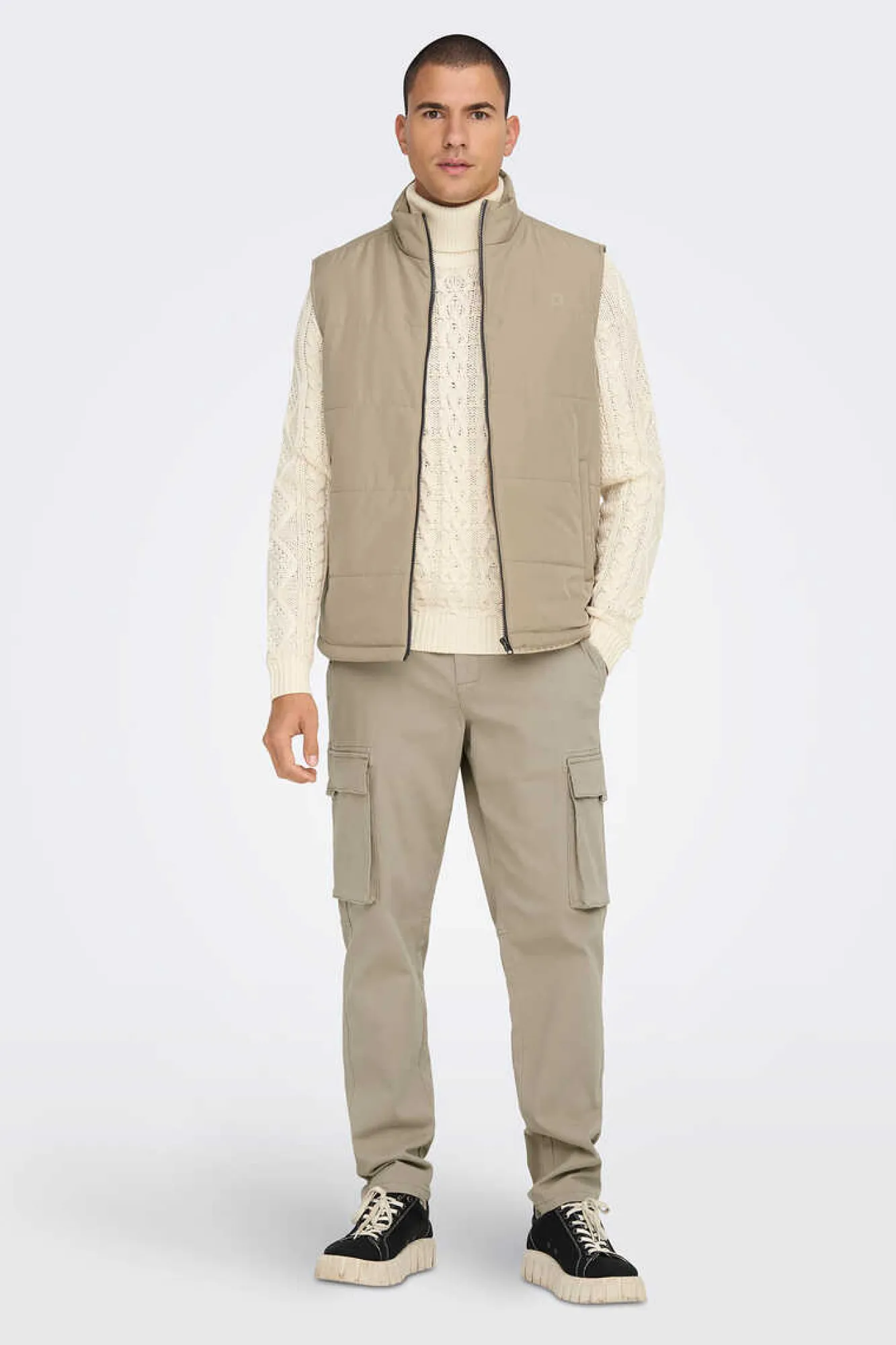 Only & Sons Colete Acolchoado Castanho Best