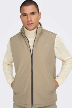 Only & Sons Colete Acolchoado Castanho Best