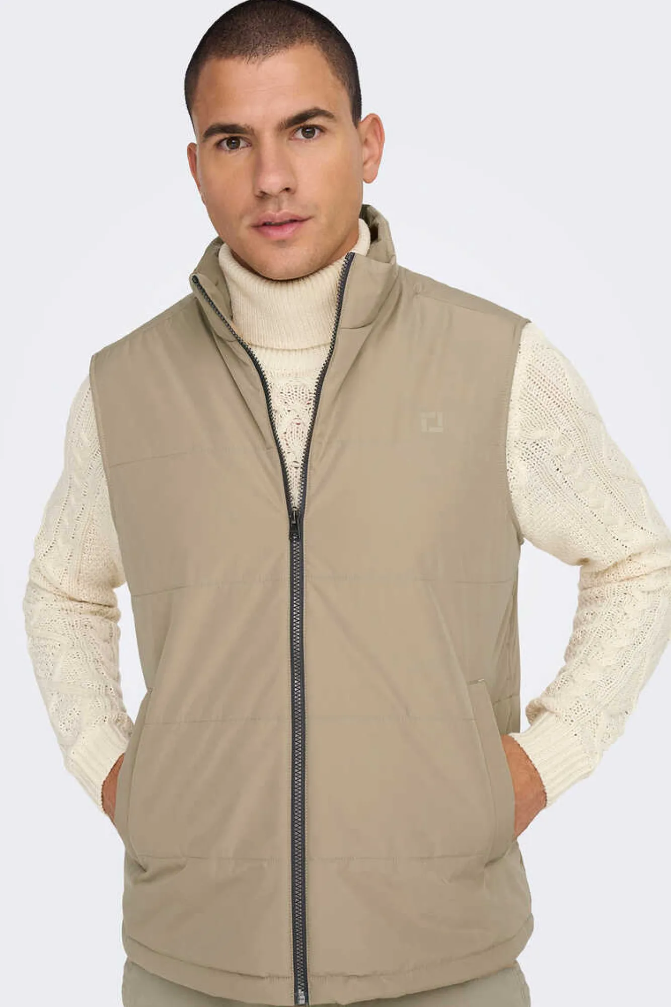 Only & Sons Colete Acolchoado Castanho Best