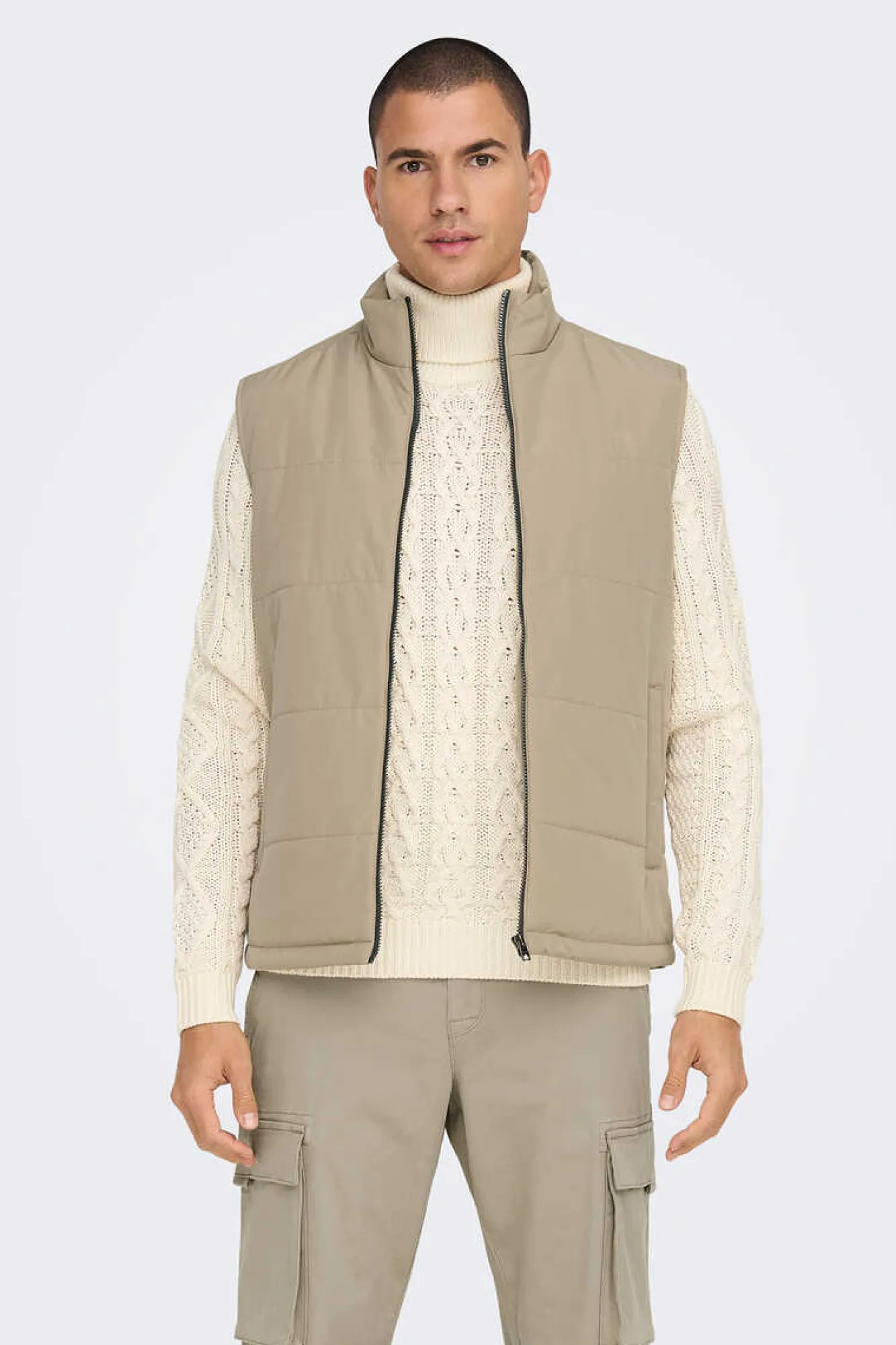 Only & Sons Colete Acolchoado Castanho Best