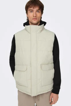 Only & Sons Colete Acolchoado Cinza Sale