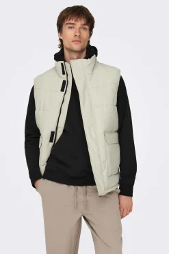 Only & Sons Colete Acolchoado Cinza Sale