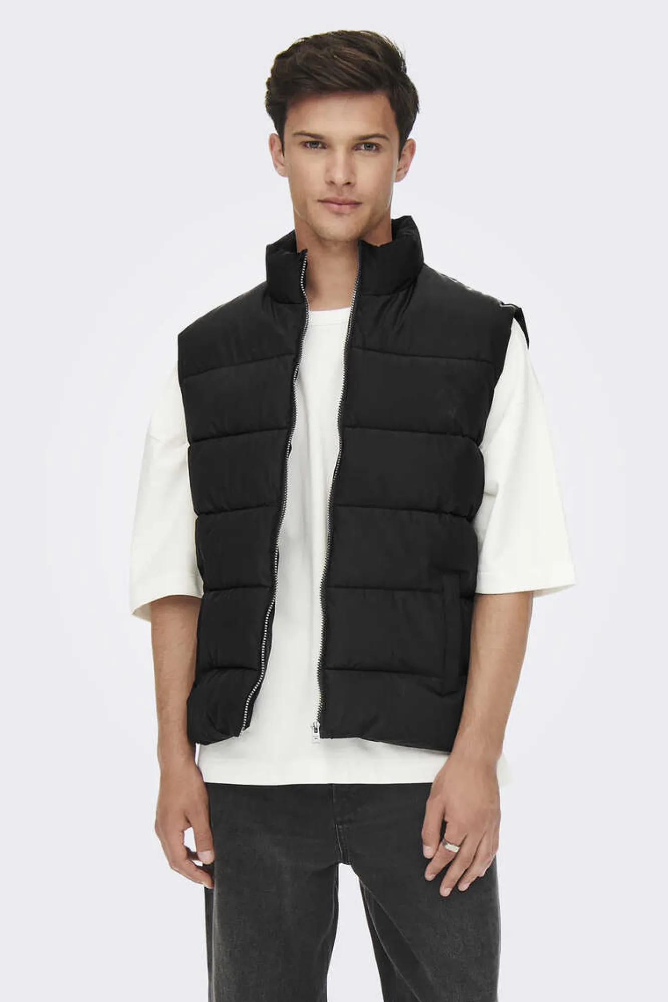 Only & Sons Colete Acolchoado Preto New