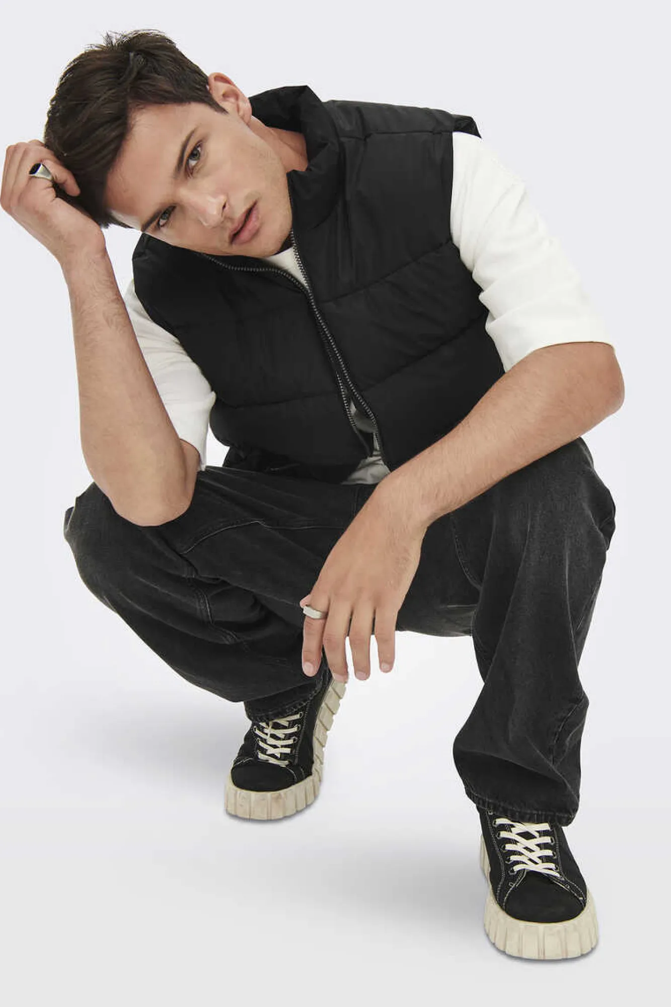 Only & Sons Colete Acolchoado Preto New