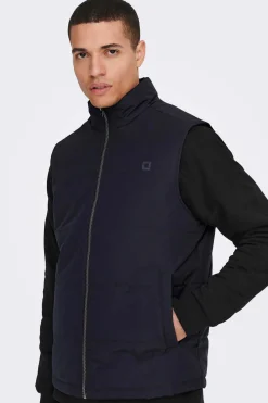 Only & Sons Colete Acolchoado Azul Discount