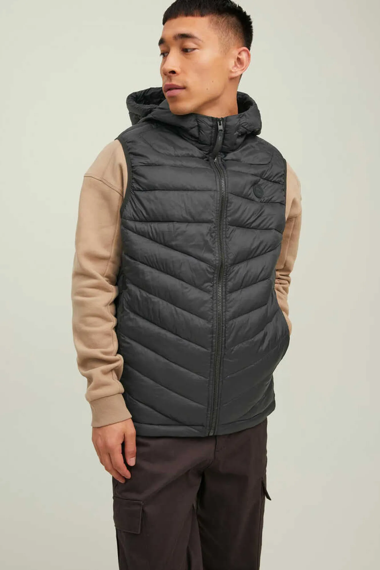 Jack & Jones Colete Acolchoado Com Capuz Preto Best