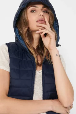 Only Coletes-Colete Acolchoado Com Capuz.