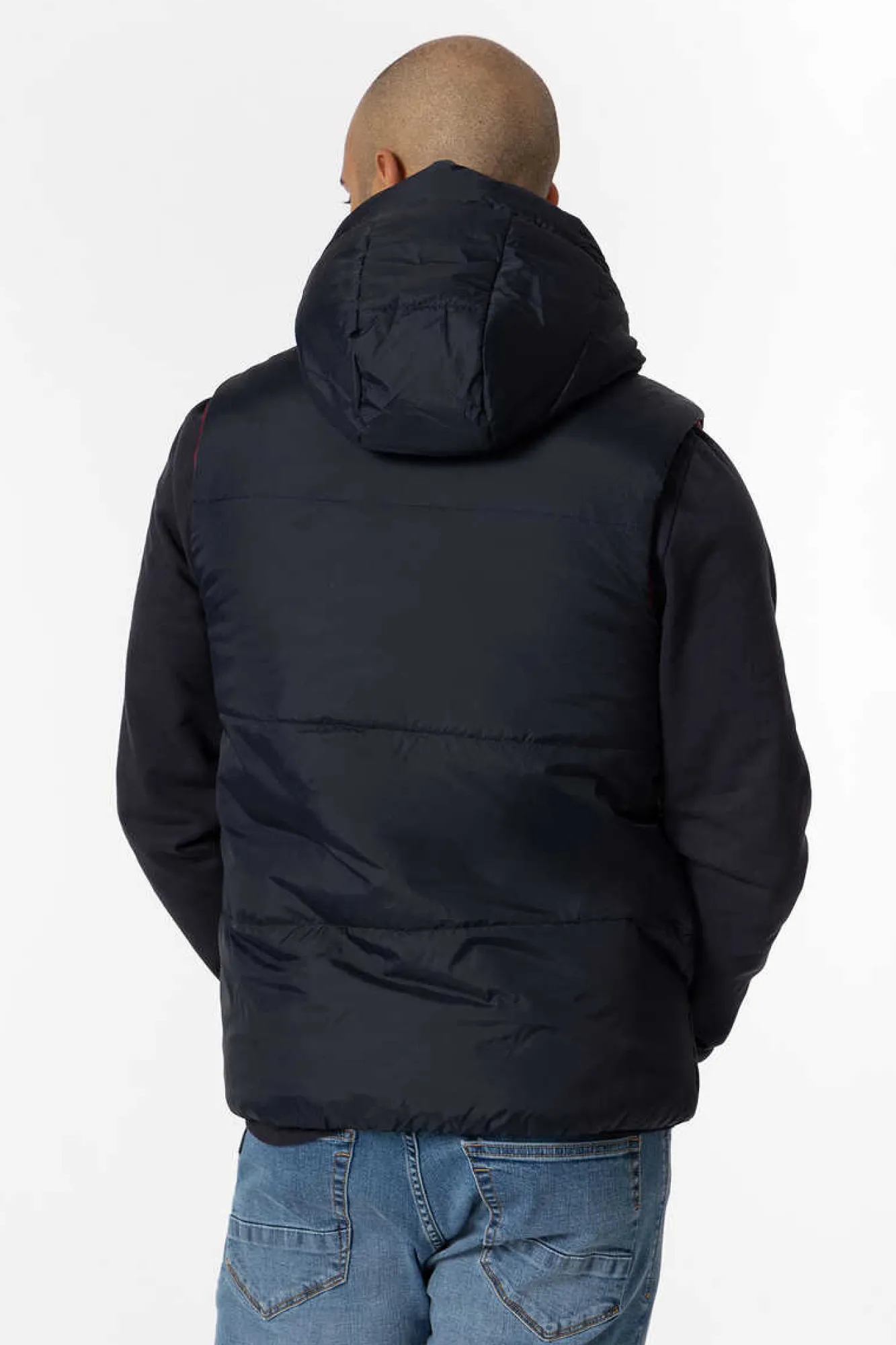 Tiffosi Colete Acolchoado Com Capuz Reversivel Vermelho Real Hot