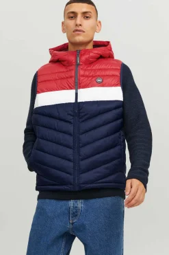 Jack & Jones Colete Acolchoado Com Capuz Marinho Clearance