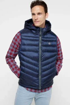 Jack & Jones Colete Acolchoado Com Capuz Azul