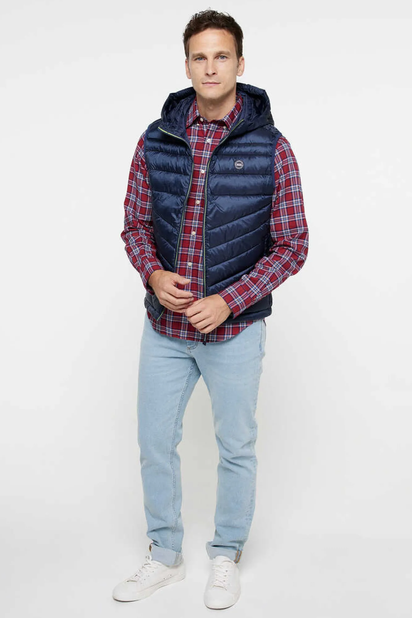 Jack & Jones Colete Acolchoado Com Capuz Azul