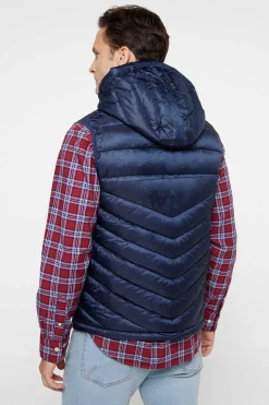 Jack & Jones Colete Acolchoado Com Capuz Azul