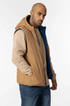 Colete Acolchoado Com Capuz Reversivel