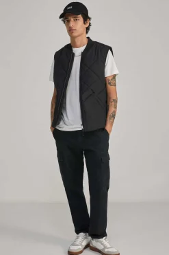 Springfield Colete Acolchoado Gola Bomber Preto Best