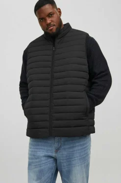 Jack & Jones PLUS Colete Acolchoado Poliester Reciclado Plus Preto Clearance