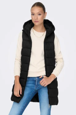 JDY Coletes-Colete Comprido Acolchoado Com Capuz